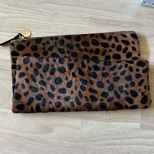 clare v leopard clutch